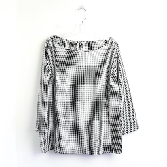 Talbots Tops - NWT Talbots black white dot print knit top 3X plus size stretch casual office